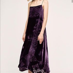 Velvet slip dress, Anthropologie, size small/petite, plum, worn just once